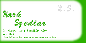 mark szedlar business card