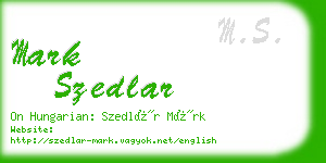 mark szedlar business card